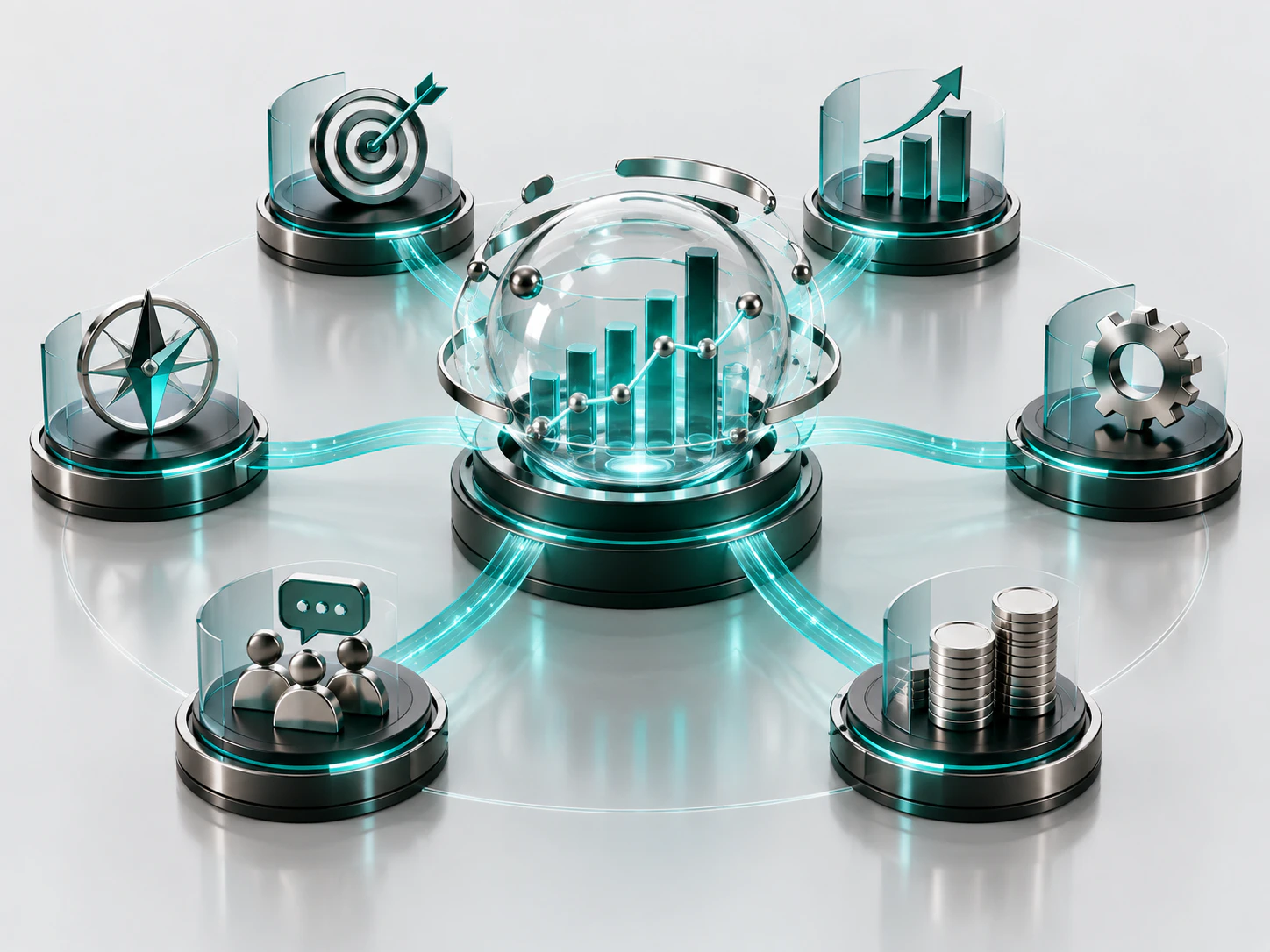Business dashboard showing CRM activity, workflow visibility, and operational reporting