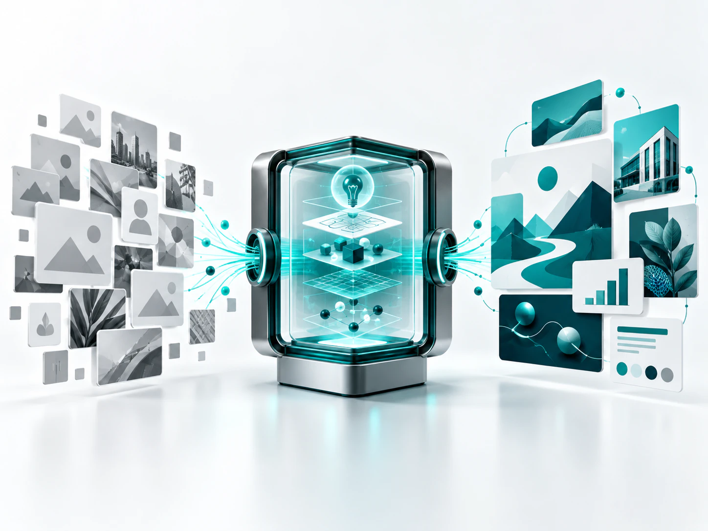 Close-up of a digital design tablet showing a complex isometric vector illustration being meticulously refined